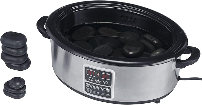 Master Massage 6 Quart LED Hot Stone Warmer with Digital Display– Stainless Steel Hot Stone Heater Portable- Massage Stone Heating Device-Massage Essentials for Massage Therapists