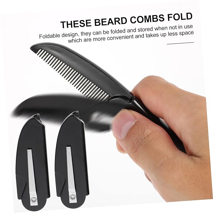 NOLITOY 20pcs Men's Mustache Brush Beard Comb Folding Pocket Combs Hair Accessory Travel-friendly