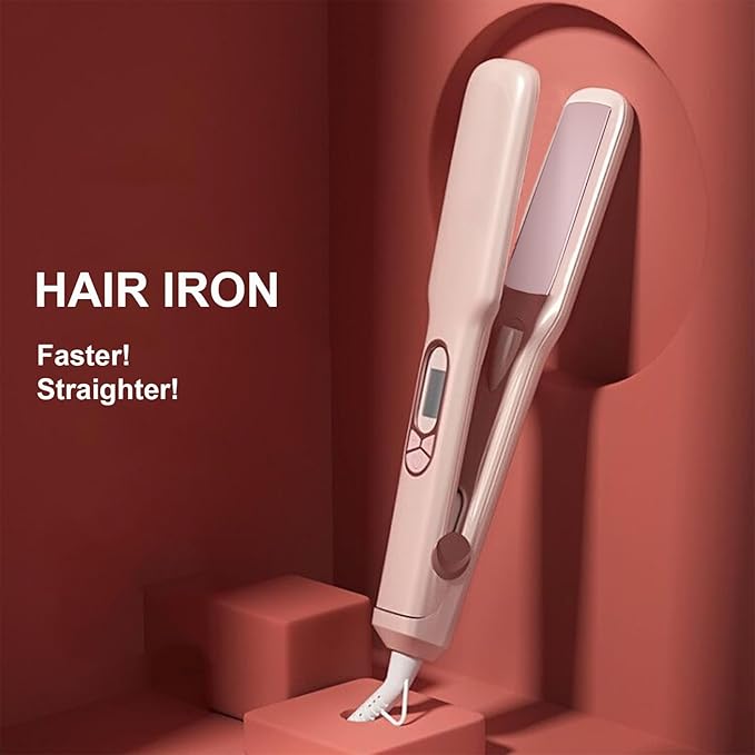 JINRI Volumizing Hair Iron Pumped-Up Volume Adjustable Temp 360 ° Tail Rotation Lasting Hair Volume for Short Or Thin Hair Dual Voltage（100-240V） Pink