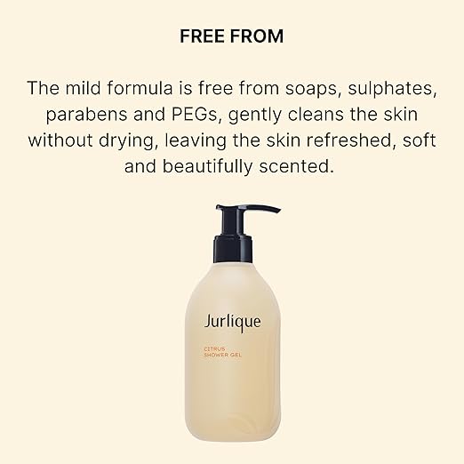 Jurlique Refreshing Citrus Shower Gel | 8.45 Fl Oz / 300ml | Hydrating Body Wash with Lemon Mandarin &amp Tangerine | Gentle Daily Cleanser for All Skin Types | Australian Made Natural-Based Skincar
