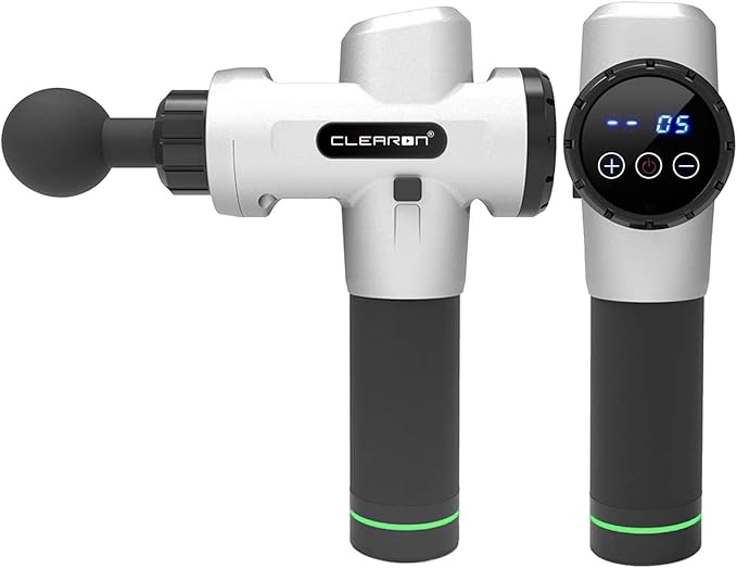 Professional Handheld Deep Tissue Muscle Gun Massager for Athletes 1-20 Speed Strength Levels for Muscle Soreness Relieves - Silver V1