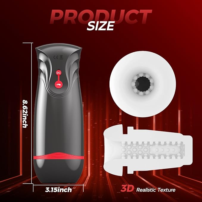Male Masterburbatar Hands Free with 10 Vibration Sucking Massagers Modes Automatic Male Mastusbafor Tight Sleeve Hoodies Pocket Puzzy Silicone Electric Massager Machine PWO1103 (red)