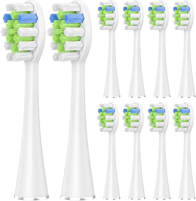 10 Pcs Replacement Brush Heads Compatible for Electric Toothbrush(10 pcs WT)