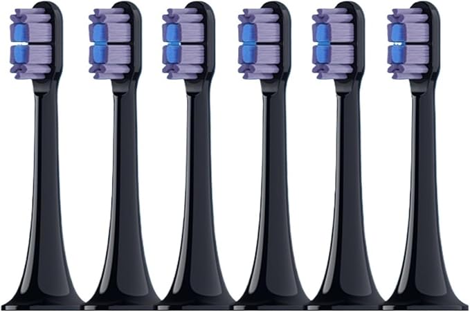 4/8/12/16PCS Compatible for XIAOMI MIJIA T700 Replacement Toothbrush Heads Sonic Electric Vacuum DuPon Soft Bristle Brush(Black purple-8pcs)
