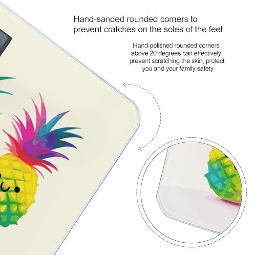 Rainbow Pineapple Cartoon Weight Scale Digital Electronic Scales Bathroom Scale Larg LCD Backlight Display High Precisio MeasurementsTempered Glass