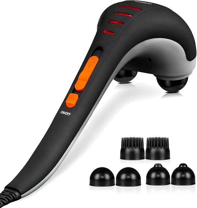 HANGSUN Handheld Neck Back Massager for Pain Relief Deep Tissue Double Head Full Body Percussion Massage MG400 for Shoulder Leg Foot Muscles