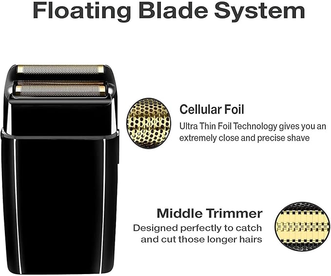 Replacement Foil and Blades Set Compatible for BaByliss PRO Barberology Cordless Metal Double Foil Shaver FXFS2(Black)