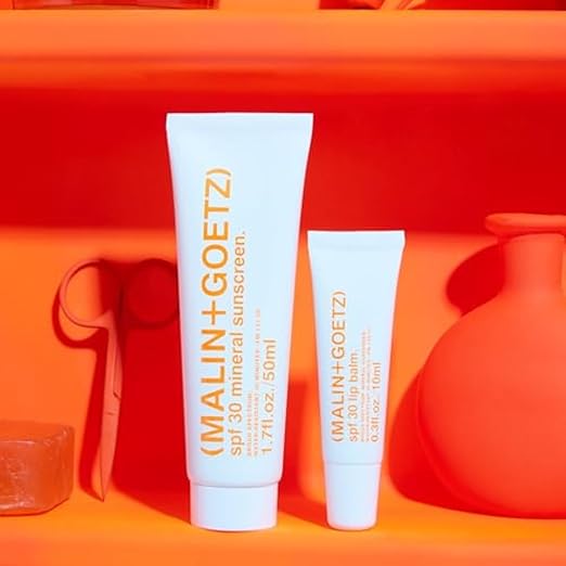 MALIN+GOETZ SPF 30 Mineral Sunscreen | Face &amp Body Broad Spectrum Sun Protection with Zinc Oxide Titanium Dioxide Shea Butter | Hydrating &amp Brightening | Vegan Reef-Safe Cruelty-Free (1.7