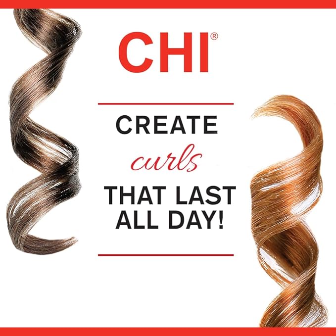CHI Tourmaline Ceramic Curling Iron Professional Hair Curler for Smooth Frizz-Free Curls Adjustable Temperature Auto Shut-Off &amp 6.5 ft Swivel Cord 1.5 Barrel
