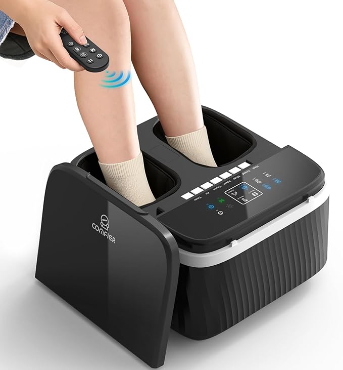 COMFIER Shiatsu Foot Massager with Heat for Neuropathy Plantar Fasciitis Feet Massage Machine with Deep Kneading Rolling Compression and Remote Control