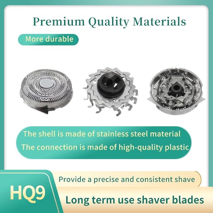 Hq9 8240XL Electric Razors Blades Replacement Fit for Norelco Durable Shaver Blades for norelco 8140XL 8150XL 8160XL 8170Xl 8171XL 8175XL 8250XL 8251XL Cutter Blades for Smooth Shaving-9Pcs