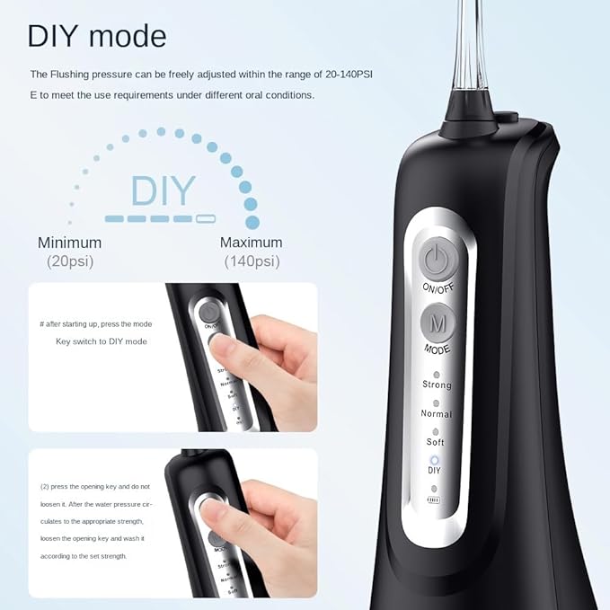New Electric Tooth FlosserPortable Rechargeable Tooth Flosser300ML Rechargeable Travel Rinse Cleaner IPX7 Waterproof Electric Tooth Flosser4 Speed ModeFloss Cleaner (Pearly White)