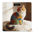 Colorful Cat Weight ScaleClear LED Display Bathroom Digital Weighing ScaleTempered Glass Digital Bathroom Scale for Body Weight Capacity Up to 400 Lbs