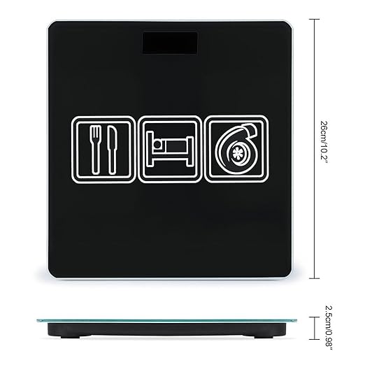 Eat Sleep Boosts Digital Bathroom Scale for Body Weight Lighted LCD Display Round Corner