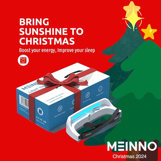 GentleGlow MEINNO Light Therapy Glasses Bring You Boost Energy Relief for Slwwp Problems Enhances Mood Adjustment Jet Lag - All-in-One Case Ready for Any Scene Anytime Anywhere