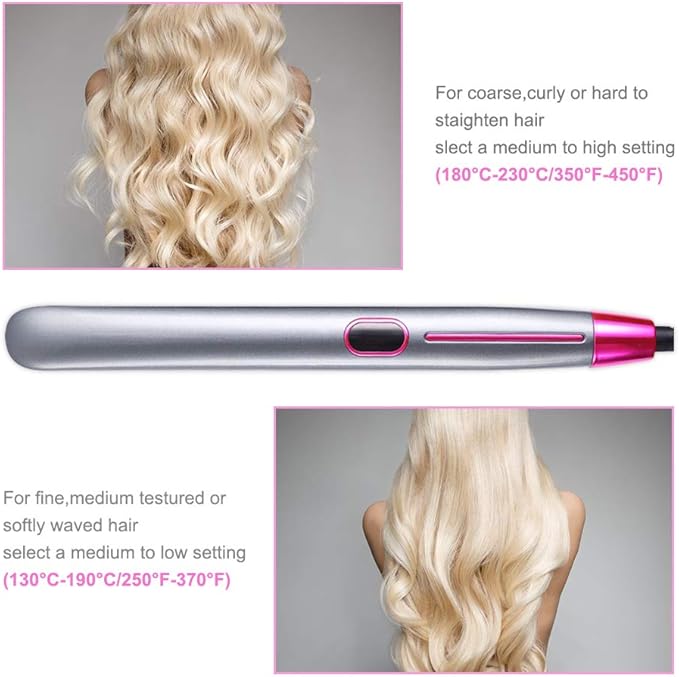 Professional Hair Straightener and Curler 1 inch Flat Iron with Adjustable LCD Tempareture Display 266°F - 446°F Ion Hair Straightener Suitable for All Hair Types