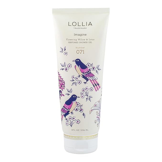 LOLLIA Imagine Shower Gel 8 fl. oz. – Flowering Willow &amp Lotus – Scented Shower Gel Body Wash Shea Butter Body Wash Bath Wash for Women
