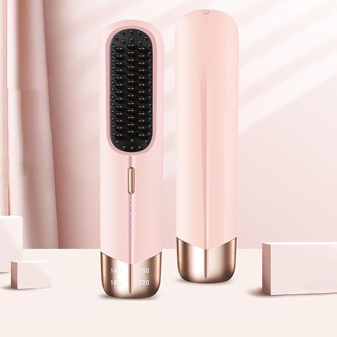 Hair Straightening Comb Electric Hot Small Straightener Easy to Use Straightener Brush USB Rechargeable Hair Styler