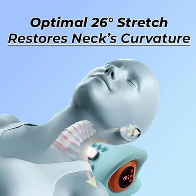 Portable Shiatsu Neck Massager with Heat - 4D Electric Massage Pillow at 26° Angle for Neck and Shoulder Pain Relief - Therapist-Designed Comfort