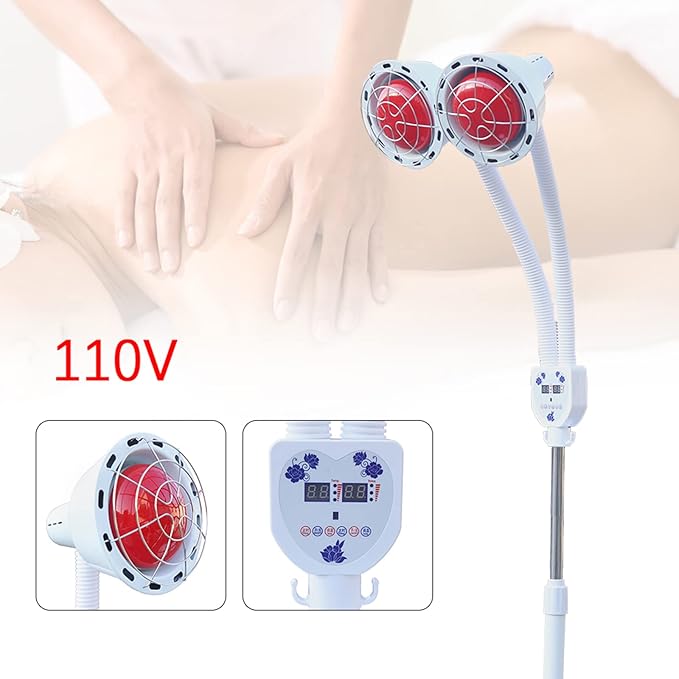 275W Red Light Infrared Light Lamp for Body Face Pain 49.61-62.99 Height Free Adjustment with Inner Timer for Relieve Body Joint Pain and Muscle Aches Infrared Light Portable Home Use
