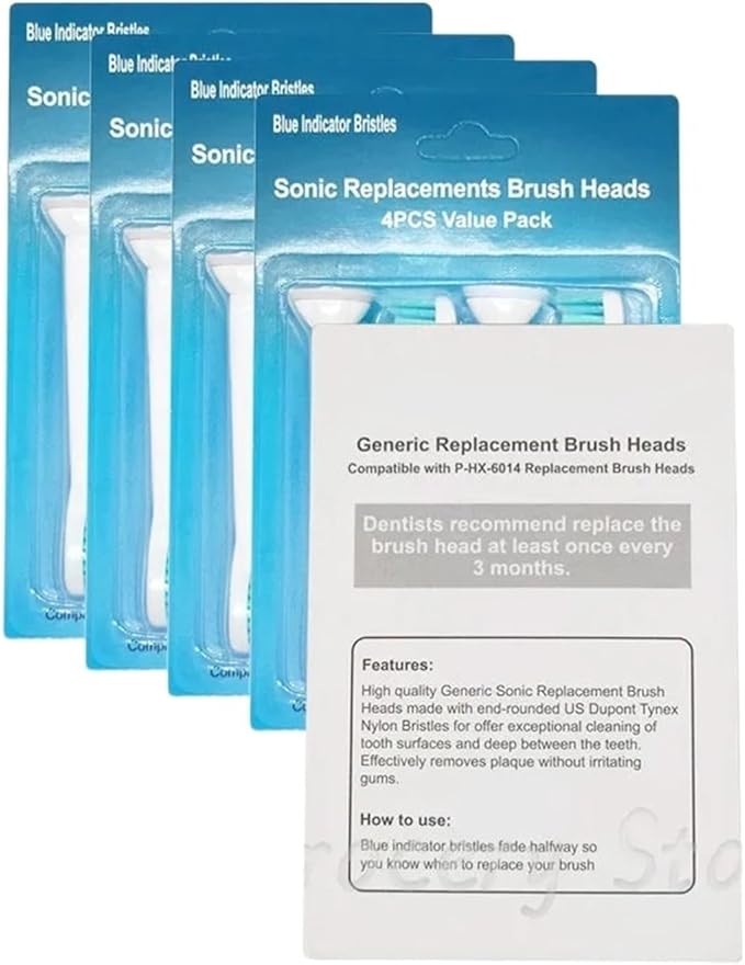 16PCS/20PCS Electric Toothbrush Replace Toothbrush Heads HX6014 for HX6930 HX9340 HX6950 HX6530 HX3210 HX3211 HX3281 Brush Head(20PCS)