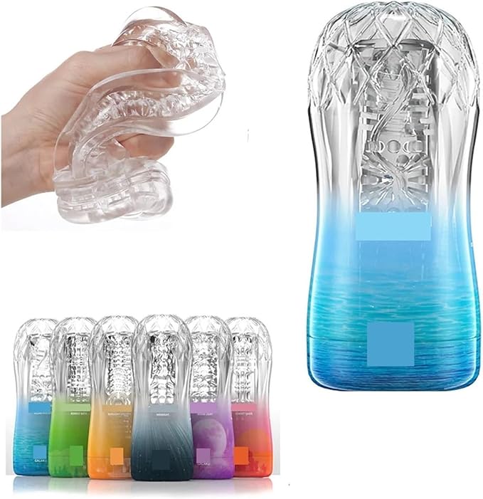 Easy to Clean Men's Relaxation Massager Transparent Silicone Material Relaxes Muscles to Improve Endurance Small and Portable(Orange)