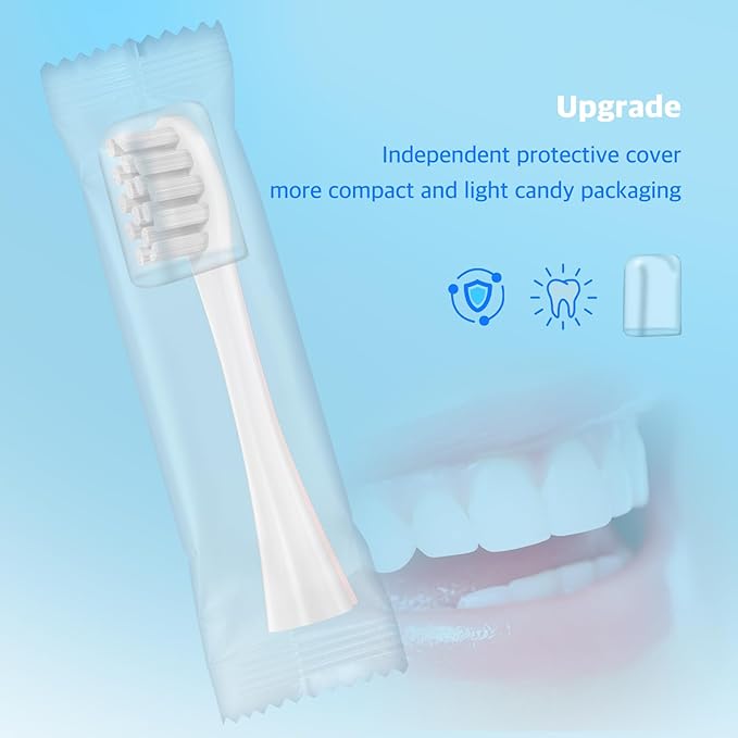 6 Pack Electric Toothbrush Replacement Heads Suitable for Oclean X Pro Elite/X/X Pro/Flow/F1/Air 2-Vacuum-Sealed with Hygienic CapsBonus Tongue Scraper &amp Travel Cup Included-Grey