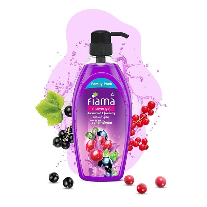 Fiaama Body Wash Shower Gel Blackcurrant &amp Bearberry 900 ml Family Pack For All Skin Types