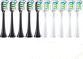 10PCS Replacement Brush Heads Compatible for SOOCAS X3/X3U/X5 Toothbrush Soft Suitable Vacuum Bristle Nozzles(5Black 5White)