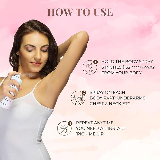 Long Lasting Refreshing Body Spray Natural Deodorant for Women - Phthalate-Free Formula150 ml (Floral Fiesta)