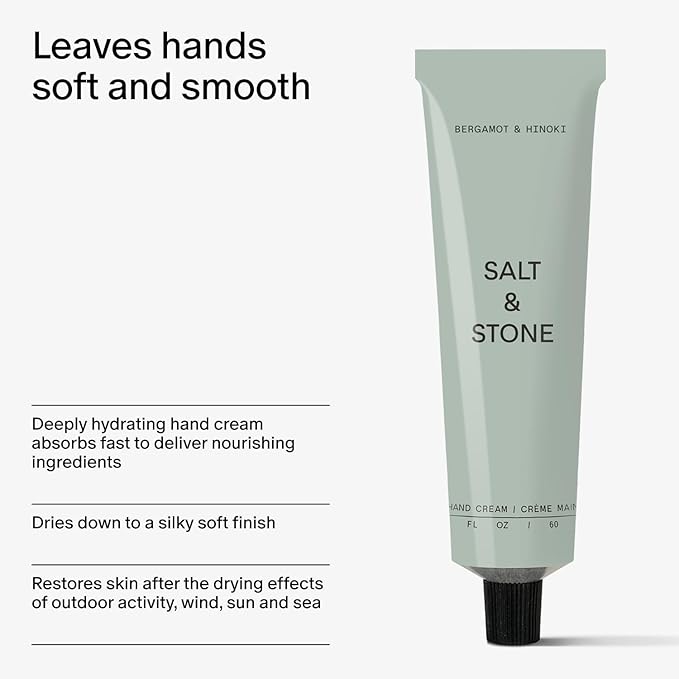 Salt &amp Stone Deodorant + Hand Cream | Bergamot &amp Hinoki