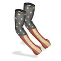 FARMER'S DEFENSE Gardening Arm Sleeves|UV Cooling Protective Sleeve Women &amp Men|Anti-Scratch Cover Sun UPF Outdoor Protection - Rustic Flag - L/XL