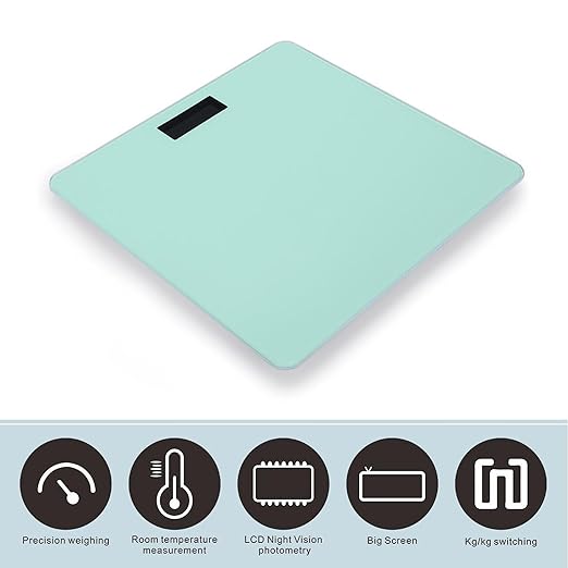 Men's Smart Scale for Body Weight Digital Bathroom Weighing Scale Automatic Switch Energy Saving Scale Mint Green