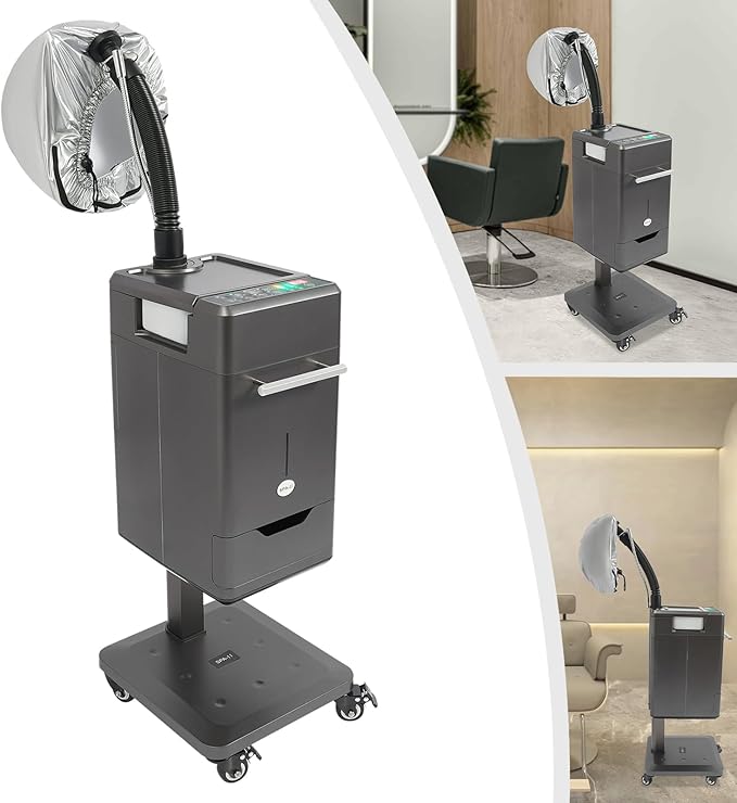 Nano Steamer for Hair 500w Micro Mist Salon Treatment Hair Steamer Machine Professional Nano Hair Steamer Machine Color Processor Beauty Salon Nano Hair Steamer with Hose Attachment Caps