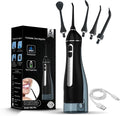 Dental Flosser for Teeth Portable Cordless &amp Rechargeable 4 Cleaning Modes IPX7 Waterproof 300ml Water Tank Flossing at Home &amp Travel Oral Flosser Oral Irrigator Black