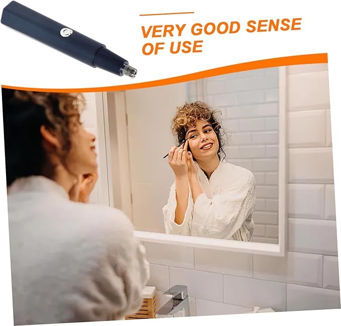 2sets Electric Manual Nose Hair Trimmer for Women Men Portable Eyebrow Nose Hair Shaving Machine Blue Painless Removal for Cheeks Chin Upper Lip
