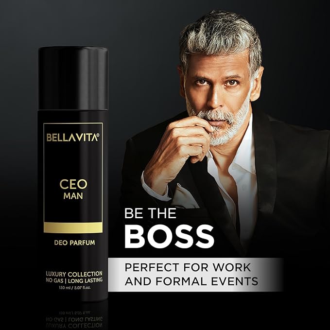 Bella Vita Luxury Ceo Man Body Parfum No Gas Spray Deodorant | Office Wear Body Parfum Deo For Men With Long Lasting Notes Of TonkaAgarwood | Premium &amp Luxury Fragrance For Men |1 Count
