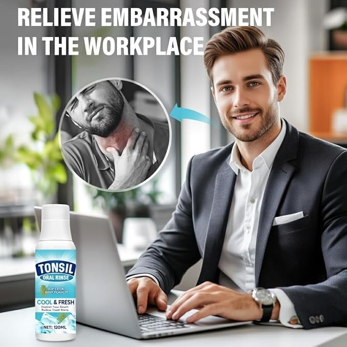Tonsil Stone Mouthwash Fresh Breath Oral Rinse for Tonsil Stone Removal and Prevention Alcohol Free Mouth Wash Treatment Eliminates Bad Breath - 3 Count Mint Flavor
