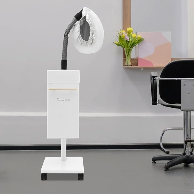 Professional Hair Steamer and Hair ProcessorNano Steam Engine Anion Hair Color Processor Stand Up Base Salon Spa Equipment 110V (White)