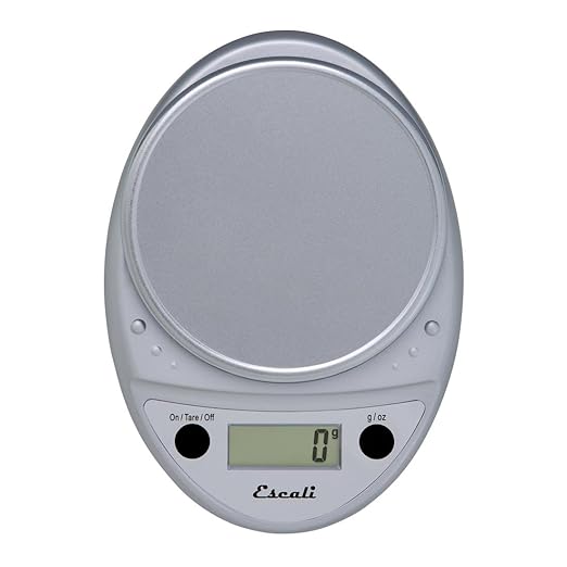 Escali Primo Digital Food Scale Multi-Functional Kitchen Scale and Baking Scale for Precise Weight Measuring and Portion Control 8.5 x 6 x 1.5 inches Chrome