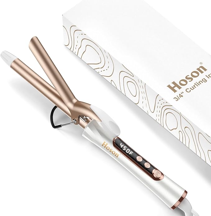 3/4 Inch Curling Iron for Short Hair Dual Voltage Hair Curling Iron Ceramic Professiona Curling Wand Tourmaline(Champagne Gold)