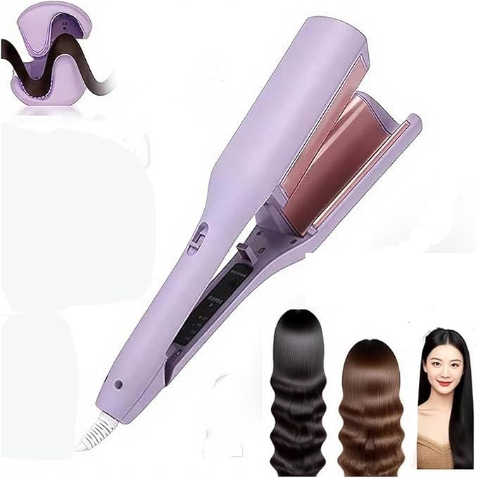 Negative Ionic Technology Curling Iron Quickly Creating Smooth Waves French Egg Curling Hair Styling Tool(Purple)