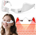 Under Eye Red Light Therapy Device Red Light Therapy GlassesRed 650 NMRed Light Eye Mask for The Treatment of Eye BagsDark CirclesPuffiness periorbital for Treating Acne (White）