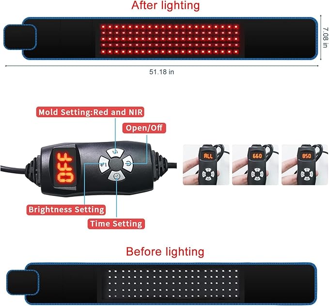 Red Light Therapy Device Red &amp Near Infrared Light Pad 630Pcs Led Light Therapy Mat for Full Body (59in ” x 14in”) Large Home Laying Red Pad with Pulsing Mode Heating Mode