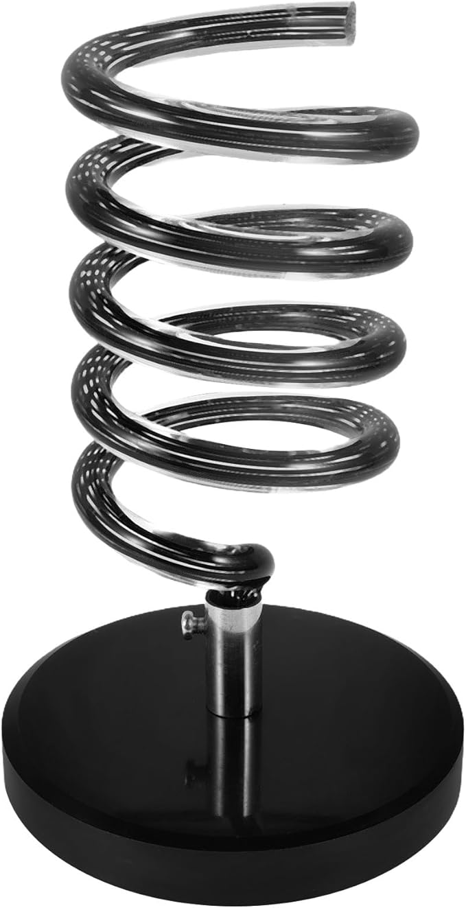 Hair Dryer Stand with Marble Base and Spiral Holder Countertop Salon Hair Dryer and Straightener Organizer for Bathroom Styling Tools Storage