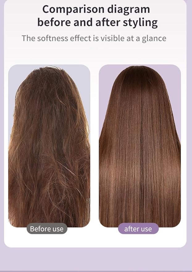 Wireless new Rechargeable Hair Straightener Portable Hair Care Does not Hurt Hair Styling Comb(ZY-1016 Cordless Hair Straightening Comb* (Coffee * Chinese Manual))