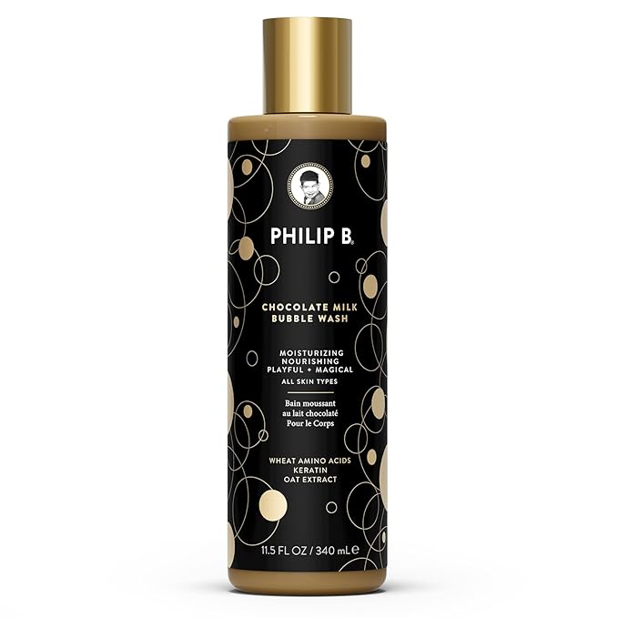 PHILIP B Chocolate Milk Bubble Wash 11.5 Fl Oz (340mL) - Moisturizing &amp Nourishing Formulated With Wheat Amino Acids Keratin &amp Oat Extract for All Skin Types