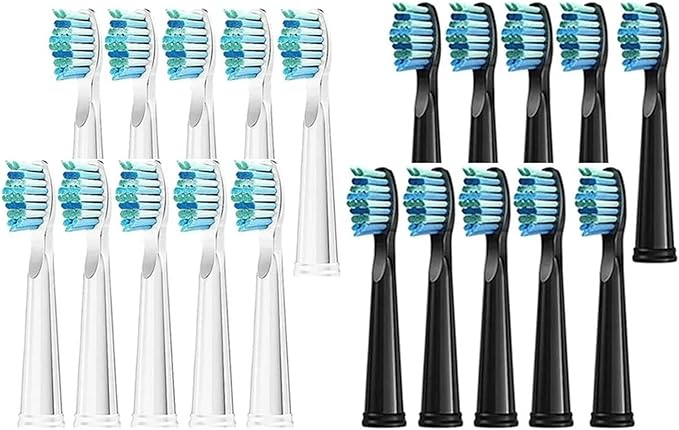 Replacement Toothbrush Heads Compatible for FW-507/508/551/515/917/959/2011FW-D1/D3/D7/D8 Electric(Black 3pcs)