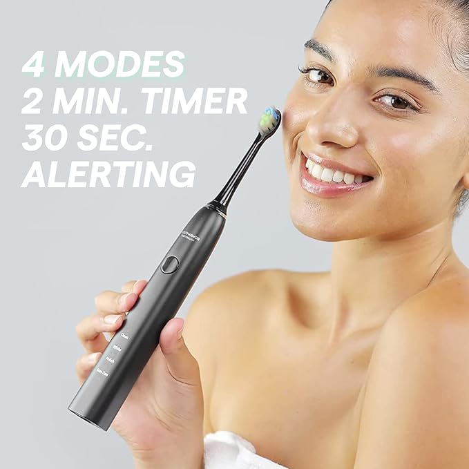 Electric Toothbrush Sonic Toothbrush with Travel Case and 4 Brush Heads and Wireless Charing