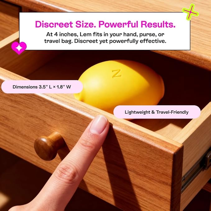 Hello Nancy Lemon Massager Device Rechargeable Handheld Suction Massager with 12 Modes Compact Lemon-Shaped Personal Massager for Wellness Comfort and Relaxation